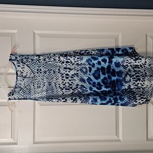 NWOT Isla Bonita Sleeveless Tank Style Cover Up in Blue/Whites one size fits all